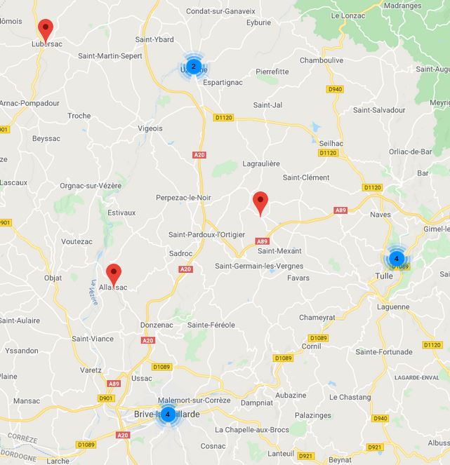 Lieux scéniques en Corrèze : Nouvelles entrées