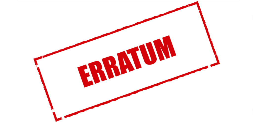 Erratum